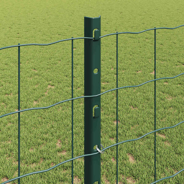 vidaXL Fence with Post Green 1.2 x 10 m Steel