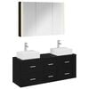 vidaXL Bathroom Furniture Set 4 pcs Black Oak