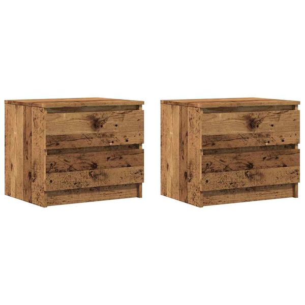 vidaXL Bedside Cabinets 2 pcs Old Wood 50x40x43.5 cm Engineered Wood