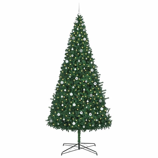 vidaXL Christmas Tree with Decorative String Lights Green 400 cm PVC