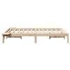 vidaXL Bed Frame Natural 135 x 190 cm Solid Pine Wood
