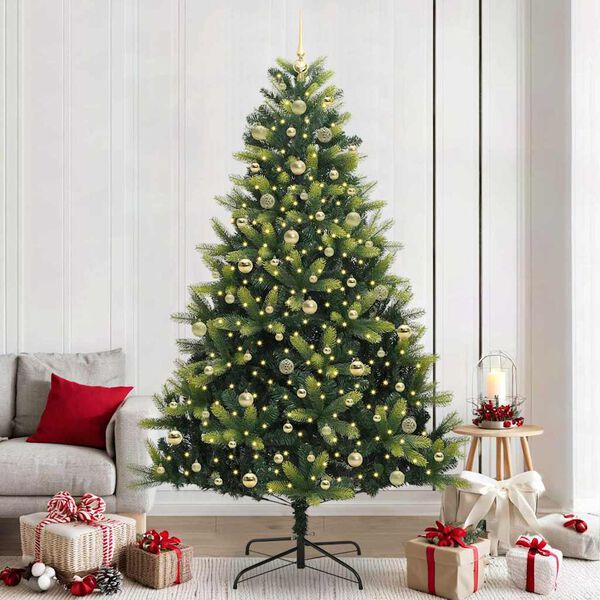 vidaXL Artificial Hinged Christmas Tree 300 LEDs Green 240 cm