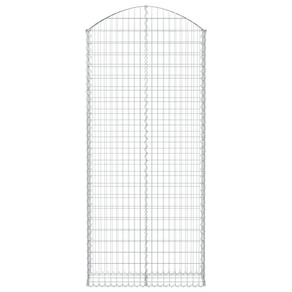 vidaXL Arched Gabion Basket 100x30x220/240 cm Galvanised Iron