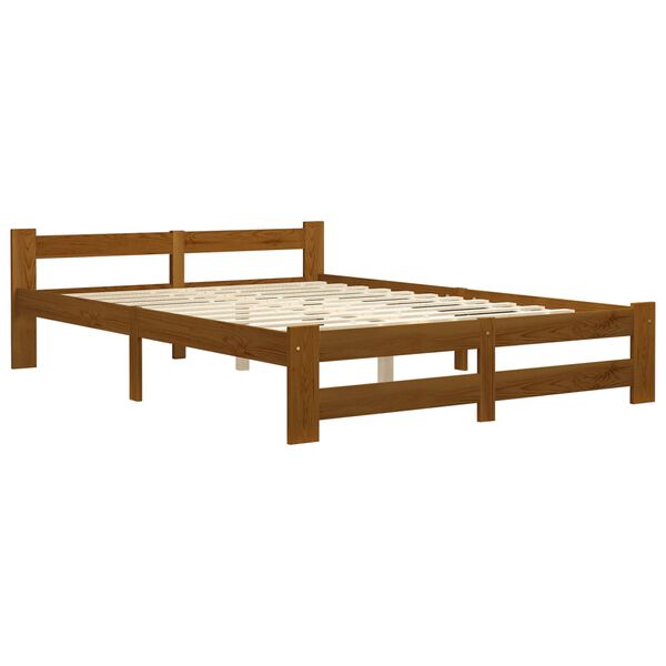 vidaXL Bed Frame without Mattress Honey Brown Solid Pine Wood 140x200cm