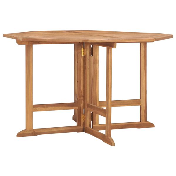 vidaXL Folding Garden Dining Table 120x120x75 cm Solid Teak Wood