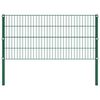 vidaXL Fence Panel with Posts Iron 522x80 cm Green