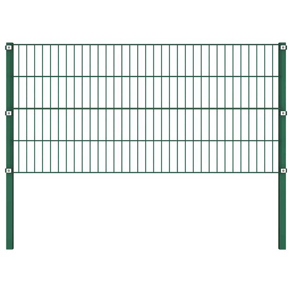 vidaXL Fence Panel with Posts Iron 522x80 cm Green