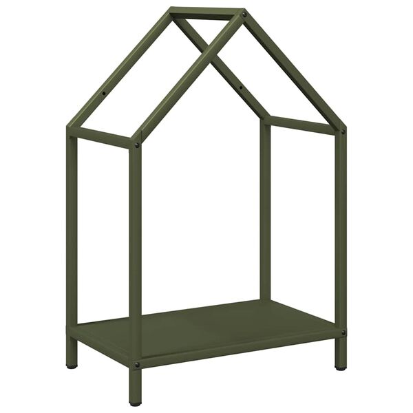 vidaXL Firewood Rack Olive Green 40x25x60 cm Cold-rolled steel