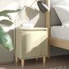vidaXL Bed Cabinet with Solid Wood Legs Sonoma Oak 40x30x50 cm