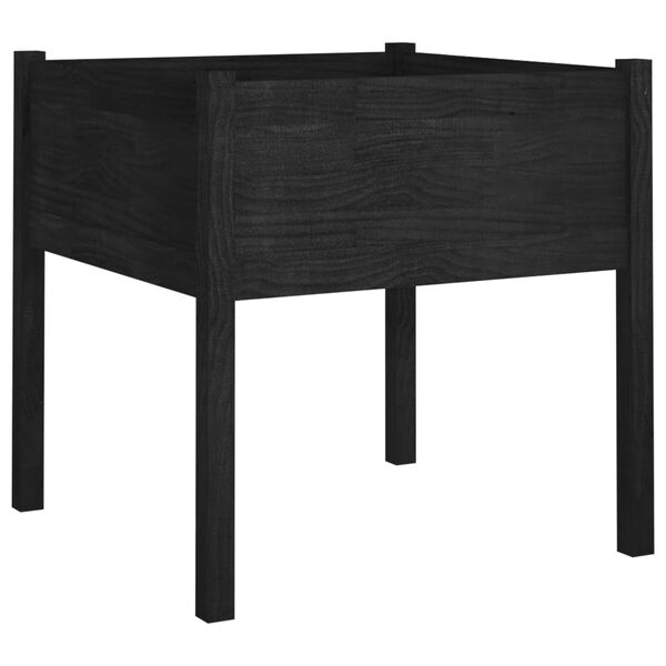 vidaXL Garden Planter Black 70x70x70 cm Solid Pinewood