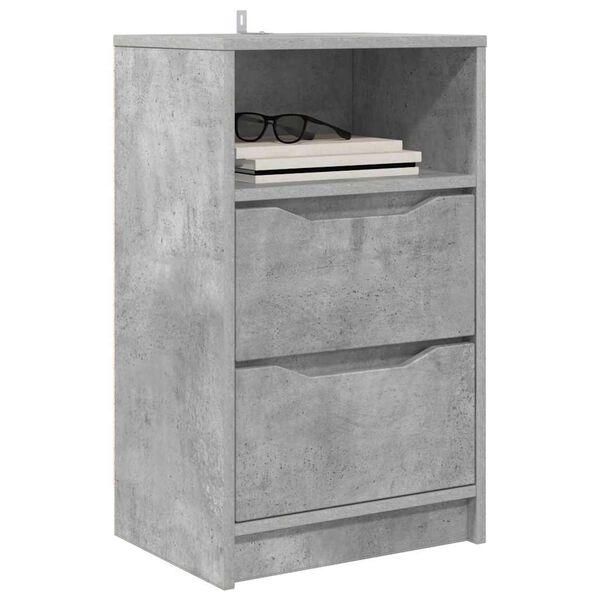 vidaXL Bedside Tables with Drawer 2 pcs Concrete Grey 40 x 30 x 467 cm