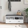 vidaXL Hall Bench with Cushion with Drawer White 100 x 38 x 46 cm