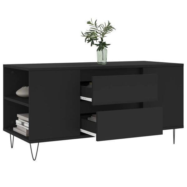 vidaXL Coffee Table Black 102x44.5x50 cm Engineered Wood