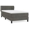 vidaXL Box Spring Bed with Mattress Dark Grey 90x200 cm Velvet