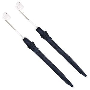 vidaXL Umbrella with Clamp 2 pcs Navy Blue &Oslash; 105 x 86 cm