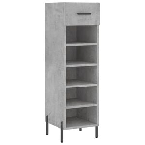 vidaXL Shoe Cabinet Concrete Grey 30x35x105 cm Engineered Wood