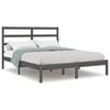 vidaXL Bed Frame without Mattress Grey 135x190 cm Double Solid Wood