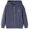 Kids' Hooded Sweatshirt with Zip Dark Blue Melange 128