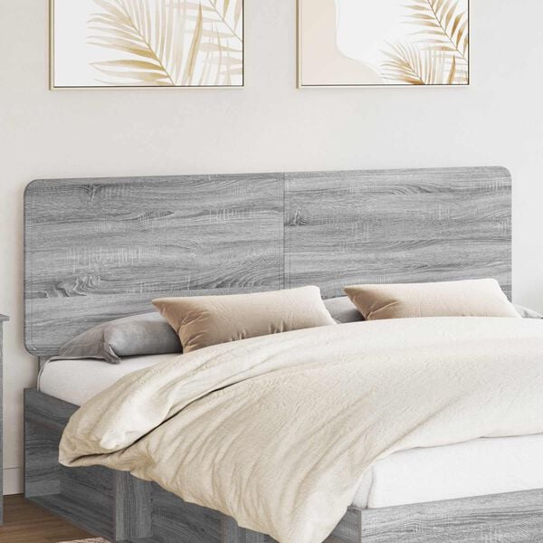 vidaXL Headboard with Headboard Grey Sonoma 180 cm Engineered wood
