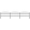 vidaXL Garden Fence with Spear Top Steel 504x125 cm Black