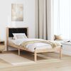 vidaXL Bed Frame with Headboard Black 90 x 190 cm Solid Pine Wood