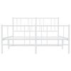 vidaXL Metal Bed Frame without Mattress with Footboard White 160x200cm