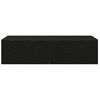 vidaXL Wall Shelf with Drawers Black 60x26.5x15 cm Engineered Wood