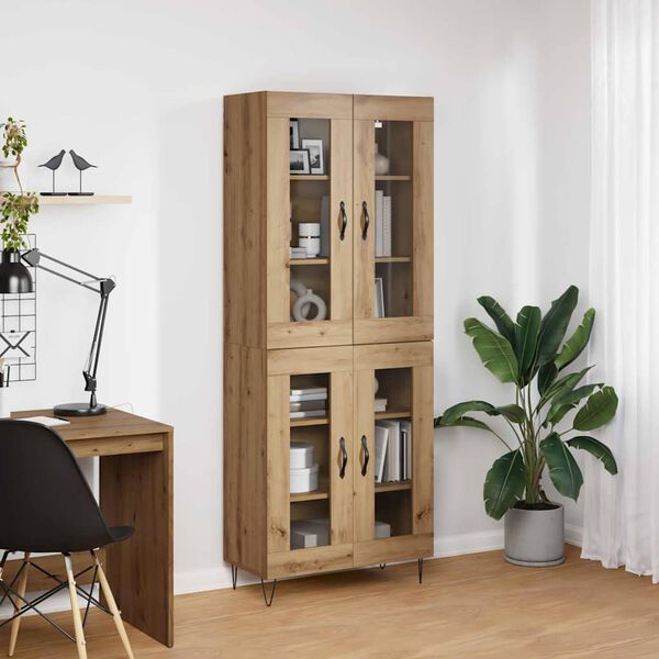 vidaXL Highboard Artisan Oak 69.5 x 34 x 180 cm Engineered Wood
