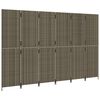 vidaXL Room Divider 6 Panels Grey Poly Rattan