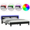 vidaXL Bed Frame with LED without Mattress Black 180x200 cm
