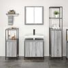 vidaXL Bathroom Furniture Set with Shelf 3 pcs Grey Sonoma and Black