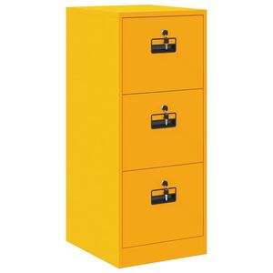 vidaXL File Cabinet with Drawer Mustard Yellow 44 x 50 x 106.5 cm
