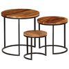 vidaXL Coffee Table Set 3 Pieces Solid Acacia Wood
