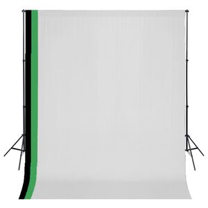 vidaXL Photo Studio Kit with 3 Cotton Backdrops Adjustable Frame 3x3m