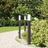 vidaXL Bollard Lights with Outlet 3 pcs 80 cm Black IP44