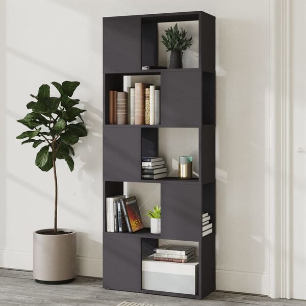 vidaXL Book Cabinet Room Divider Grey 60x24x155 cm Engineered Wood