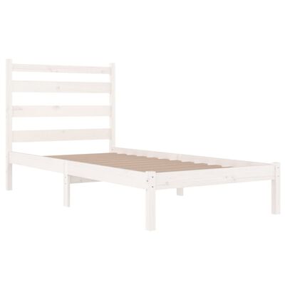 vidaXL Bed Frame White Solid Wood Pine 90x190 cm 3FT Single | vidaXL.co.uk