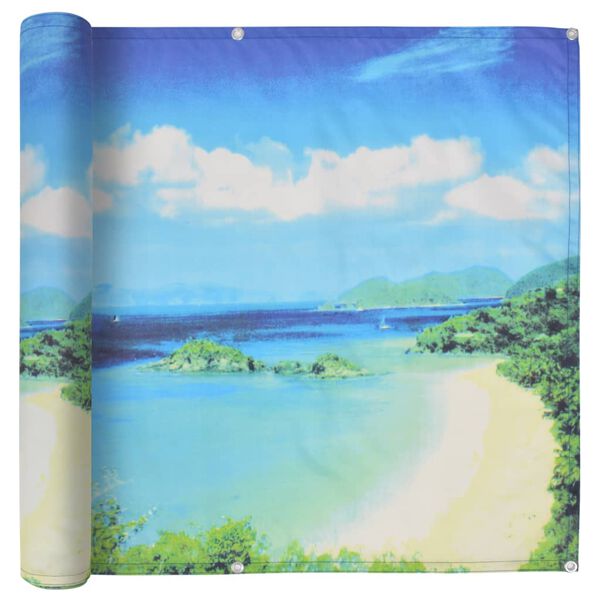 vidaXL Balcony Screen Oxford Fabric 75x600 cm Lake View Print