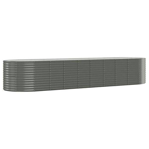 vidaXL Garden Raised Bed Galvanised Steel 396x100x68 cm Grey