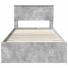vidaXL Bed Frame Concrete Grey 100 x 200 cm Engineered Wood