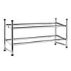 HI 2-tier Shoe Rack 62-117x23x36 cm Chrome