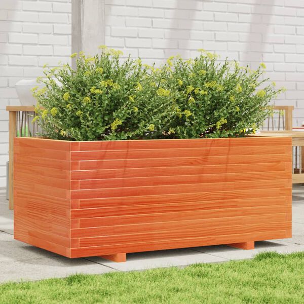 vidaXL Garden Planter Wax Brown 110x60x49.5 cm Solid Wood Pine