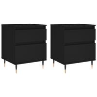 vidaXL Bedside Cabinets 2 pcs Black 40x35x50 cm Engineered Wood