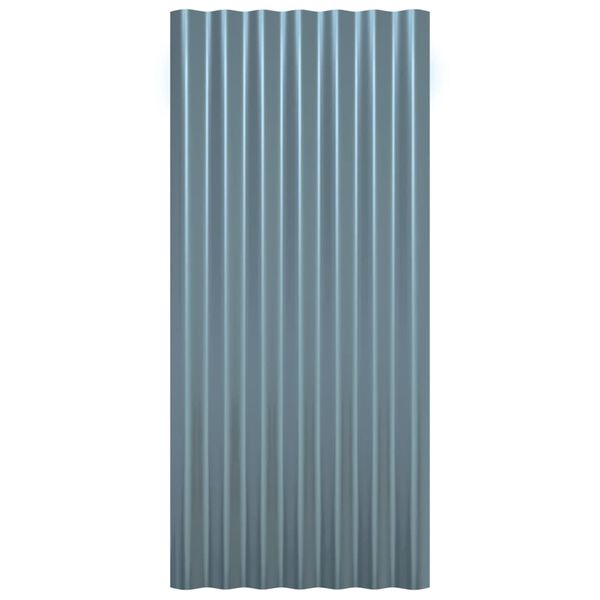 vidaXL Roof Panels 12 pcs Galvanised Steel Grey 80x36 cm