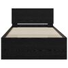 vidaXL Bed Frame with Headboard Black Oak 90 x 200 cm Engineered Wood