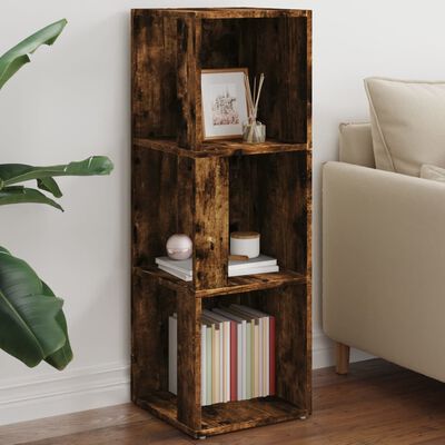 vidaXL Corner Cabinet Smoked Oak 33x33x100 cm Engineered Wood