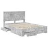 vidaXL Bed Frame Concrete Grey 135 x 190 cm Engineered Wood