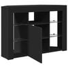 vidaXL Corner LED TV Cabinet Black 100x40x68cm Engineered Wood