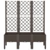 vidaXL Garden Planter with Trellis Brown 120x40x142 cm PP