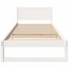 vidaXL Bed Frame with Headboard White 90 x 200 cm Solid Pine Wood
